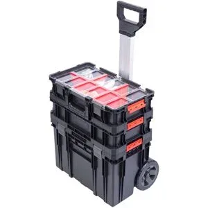 QBRICK SYSTEM Werkzeugwagen-Set, System TWO Cart Plus Vario + TWO Organizer FLEX 100 Plus + QS TWO Box 100 FLEX