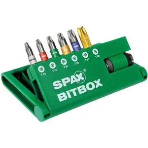SPAX BITbox »T-STAR plus«, 6 Stück, inkl. Schnellwechsel-Bithalter