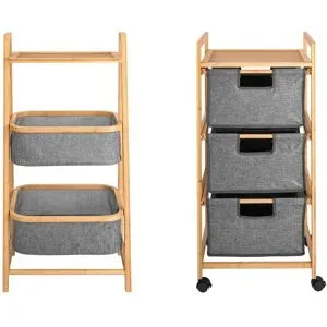 LIVARNO® Regal 2 Körbe+Ablage/ Rollregal 3 Fächer