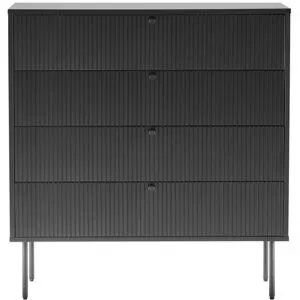HJH LIVING Kommode KARBY 4 Schubladen  Schwarz