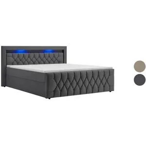 JUSKYS Boxspringbett Leona Samt