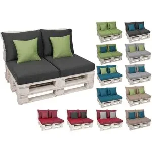 GO-DE TEXTIL GO-DE Palettenkissen Set, 2-teilig, schmutz- und wasserabweisend, inklusive 2 Zierkissen