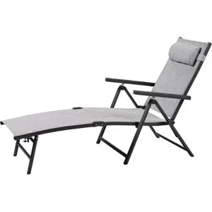 LIVARNO® Alu-Liegestuhl »Houston«, hellgrau-meliert