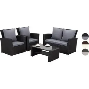 MEXO Gartenmöbel 4-Sitzer Lounge Set inkl. Polster