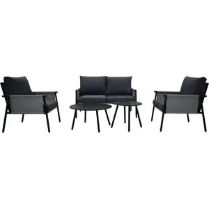 QUADRATO OUTDOOR Loungeset »Textilen«, 5-teilig, aus witterungsbeständigen Material