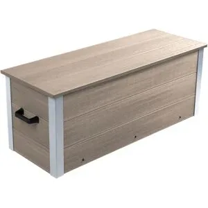 DOBAR WPC Auflagenbox, silbergrau, L 115 x B 42,8 x H 47,2 cm