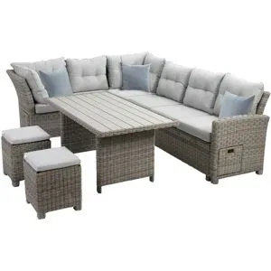 GREEMOTION Loungeset »Malia«, 5-teilig, halbrund, grau