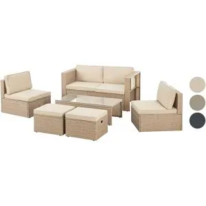 JUSKYS Polyrattan Lounge »Salou«, 6-tlg.