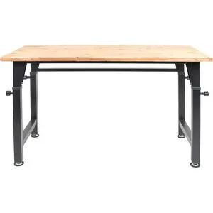 RIKTA Höhenverstellbare Werkbank, B 135 X T 60 X H 85 - 105cm, 200kg Belastung, FSC 100%, Fichte