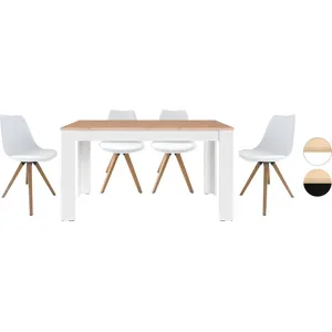 BYLIVING KIRA Tischgruppe, Tisch 140 oder 160 cm, 4 Stühle