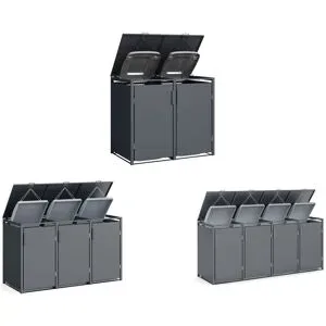 PLATS® Mülltonnenbox 2er / 3er / 4er, aus Stahl