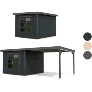 KARIBU Gartenhaus »Hybrido«, Metall-Holzkonstruktion