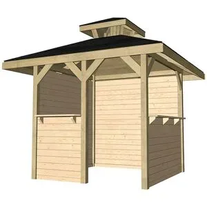 WEKA Holzpavillon mit Tresen, 21 mm Wandstärke