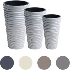 Prosperplast Blumentopf »Sand Slim«, herausnehmbarer Einsatz, mit horizontaler Wellenoptik