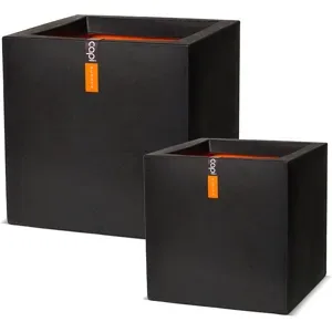 Capi Europe Blumentopf »Smooth«, quadratisch, schwarz, 30x30 cm oder 40x40 cm