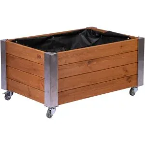 DOBAR Rollbares Hochbeet »Rollfi«, mit Pflanzenvlies, Kiefer, braun
