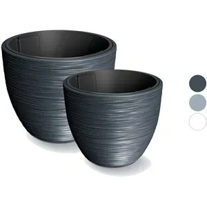 PROSPERPLAST Blumentopf »FURU«, mit gerippter Struktur, rund