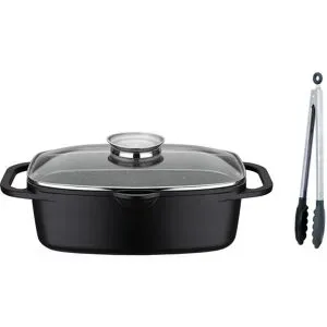 GSW Universalbräter Gourmet Granit 33 x 21 cm inkl. Servierzange 30 cm