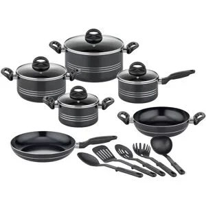 GSW Kochtopf-Set Milano Nero, 15-teilig, Aluminium