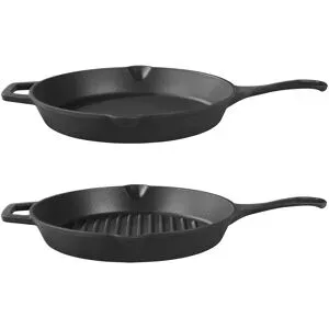 GRILLMEISTER Gusseisen-Bratpfanne / Gusseisen-Grillpfanne