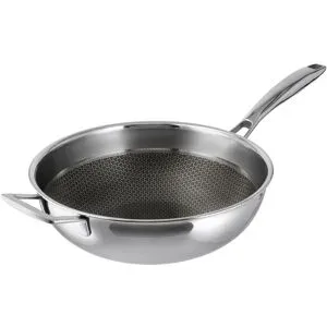 SILVERCREST® Premium-Edelstahl-Wok mit Wabenstruktur, Ø 28 cm