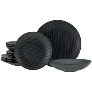 CREATABLE Kombiservice »Waves Black«, 12-teilig