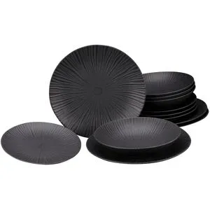 CREATABLE Tafelservice »Vesuvio Black«, 12-teilig