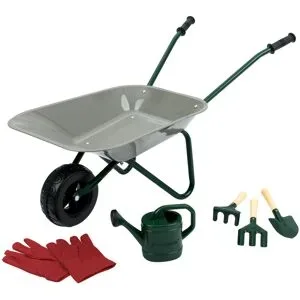LUPILU® Schubkarre mit Gartenwerkzeug, 7-teilig