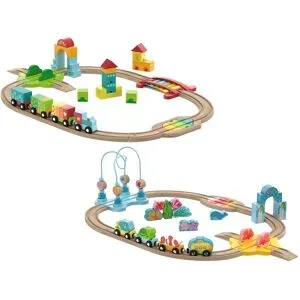 LUPILU® Holz Eisenbahnset »Montessori-Set / Unterwasserwelt«