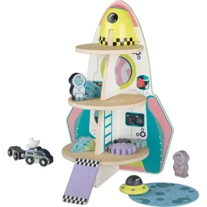 PLAYTIVE Holzrollenspielzeug Rakete, 10-teilig