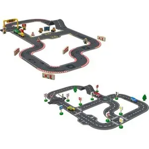 PLAYTIVE Straßen-Set »Stadt / Rennstrecke«, aus Echtholz