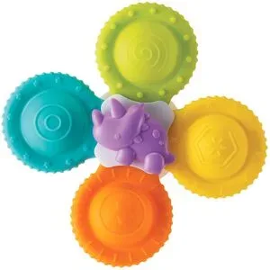 INFANTINO Silikon Pop Up Spinner Badspielzeug, mit Saugnapf