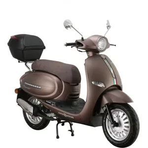 Alpha MOTORS Motorroller Cappucino 125 ccm 85 km/h EURO 5+ mattbraun inkl. Topcase