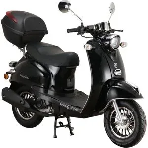 Alpha MOTORS Mofaroller Venus 50 ccm EURO 5 schwarz inkl. Topcase