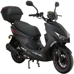 Alpha MOTORS Mofaroller Speedstar FI 50 ccm EURO 5 mattschwarz inkl. Topcase