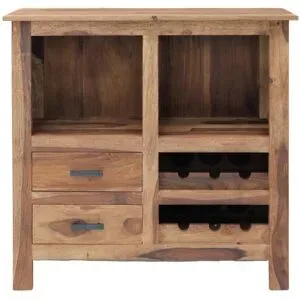 LAKSHMI-indisches-moebelhaus.de Barschrank Rami 90x90x35 aus indischem Sheesham-Massivholz