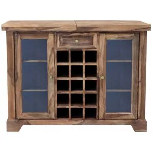 LAKSHMI-indisches-moebelhaus.de Barschrank 120x90x50 aus indischem Sheesham-Massivholz