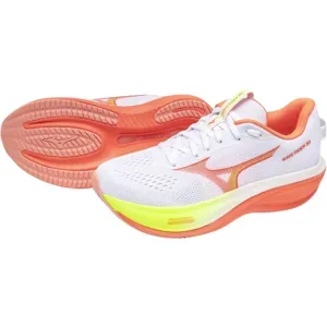 Mizuno WAVE RIDER 30 Laufschuhe Damen White/Flamingo Coral/Lime Pulp 39