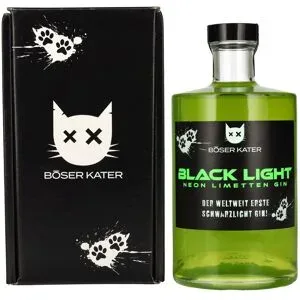 BÖSER KATER Black Light Neon Limetten Gin 40% Vol. 0,5l in Geschenkbox