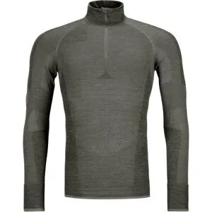 Ortovox Sous-vêtement en laine de mérinos 230 Competition Zip Neck M Dark Sage für Herren aus Wolle Größe M Braun