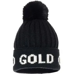Goldbergh Wollmütze mit Bommel Hodd Black/White für Damen aus Wolle schwarz