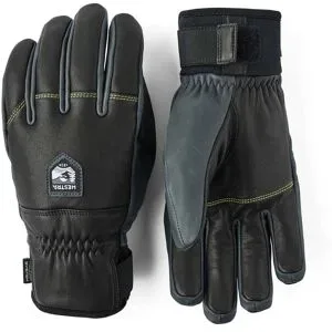 Hestra Leder Skihandschuhe Omni Trigger Glove Black/Grey für Herren aus Leder Größe 7 schwarz