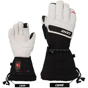 Lenz Beheizbare Handschuhe Heat Glove 9.0 Finger Cap Women Blanche / Noir für Damen aus Wolle Größe L Weiß