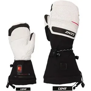 Lenz Beheizbare Fäustlinge Heat Glove 9.0 Finger Cap Mittens Women Blanche / Noir für Damen aus Wolle Größe XS Weiß