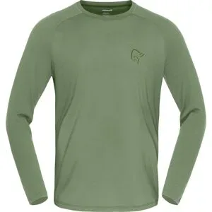 Norrona Thermounterhemd aus Merinowolle Femund PureUll Long Sleeve M Deep Lichen Green für Herren aus Wolle Größe L Khaki