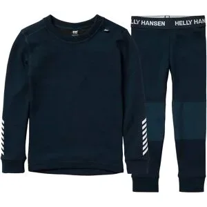 Helly Hansen Ensemble de sous-vêtement haut et bas en laine de mérinos K Lifa Merino Set Navy  aus Wolle Kindergröße 3 Jahre Navy