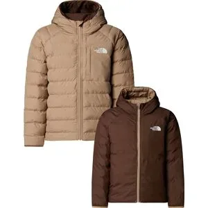 The North Face Wendejacke mit Kapuze B Reversible Perrito Hooded Jacket Mushroom Grey  Kindergröße 130-141 Beige