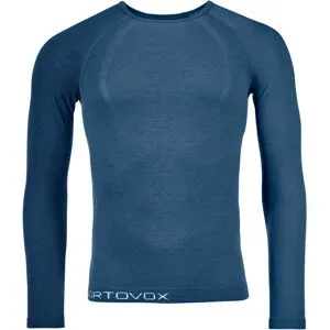 Ortovox Thermo-Unterwäsche 120 Comp Light LS M Light Nunatak für Herren aus Wolle Größe L Blau