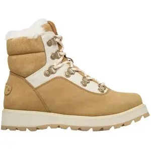 Roxy Gefütterte Apres Ski Stiefel Bradie White Tan für Damen aus Leder Größe 6 US Braun