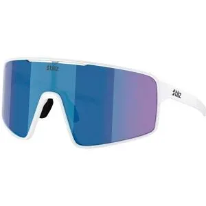 Bliz Robuste und leichte Sonnenbrille P001 White Grey W Blue Mirror  Weiß